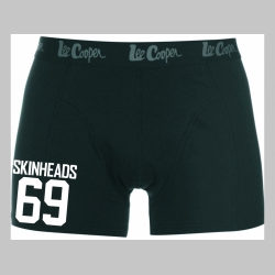 Skinheads 69 čierne trenírky BOXER s tlačeným logom, top kvalita 95%bavlna 5%elastan